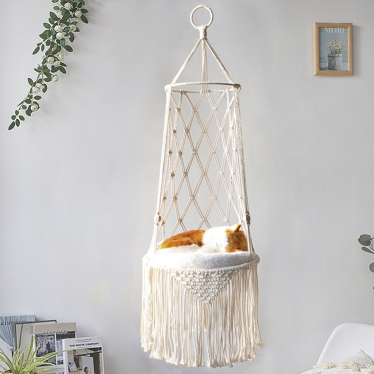 Pet Bed Macrame Cat Hammock Wall Hanging Cat Hammock