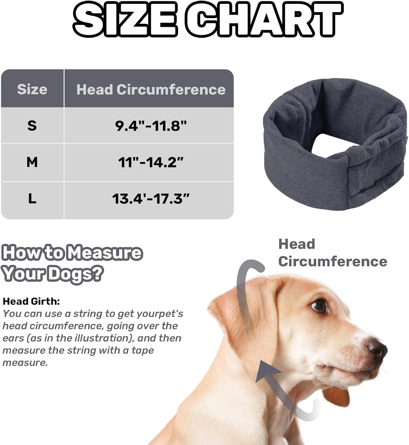 Dog Calming Hoodie - Anxiety Relief Ear Wrap for Noise Protection