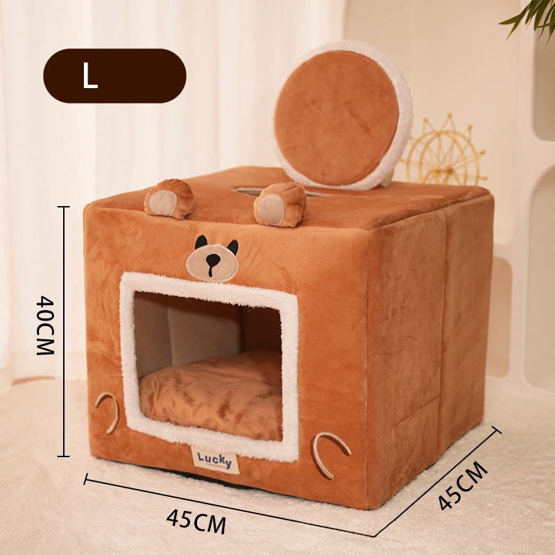 Self Warmimg Cat House Cat Bed Snooze Indoor Kennel Sleeping Washable Removable Pet Tent Cave Bed Pet Shelter For Puppy Dog