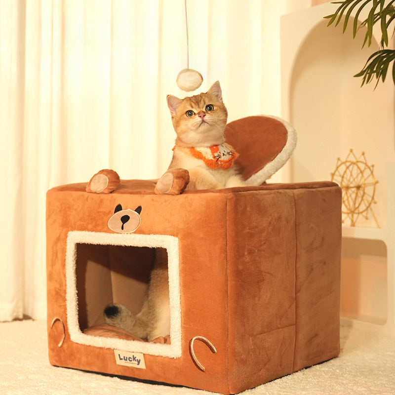 Self Warmimg Cat House Cat Bed Snooze Indoor Kennel Sleeping Washable Removable Pet Tent Cave Bed Pet Shelter For Puppy Dog