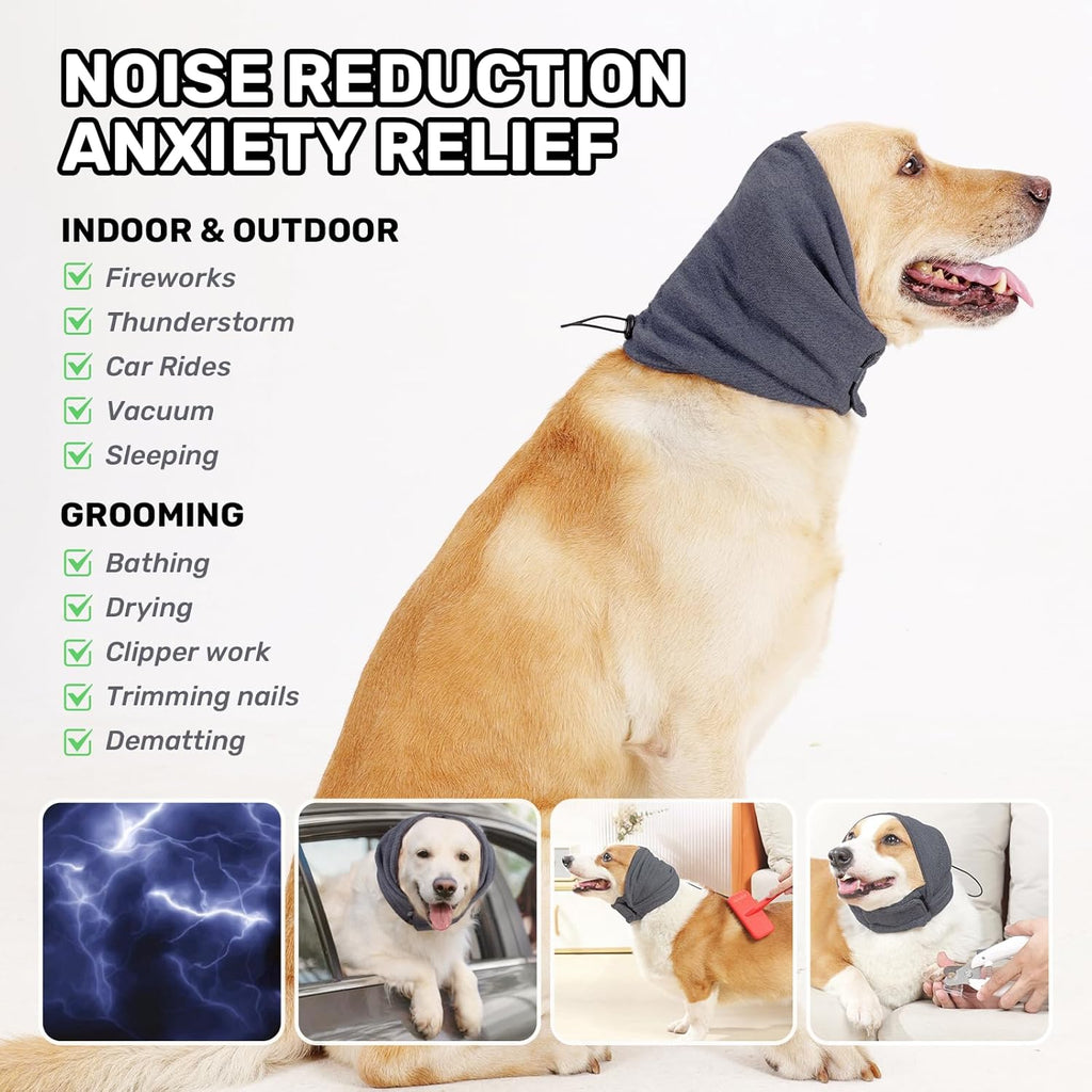 Dog Calming Hoodie - Anxiety Relief Ear Wrap for Noise Protection