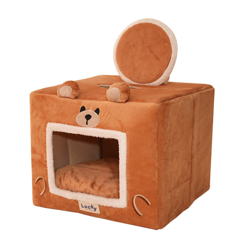 Self Warmimg Cat House Cat Bed Snooze Indoor Kennel Sleeping Washable Removable Pet Tent Cave Bed Pet Shelter For Puppy Dog