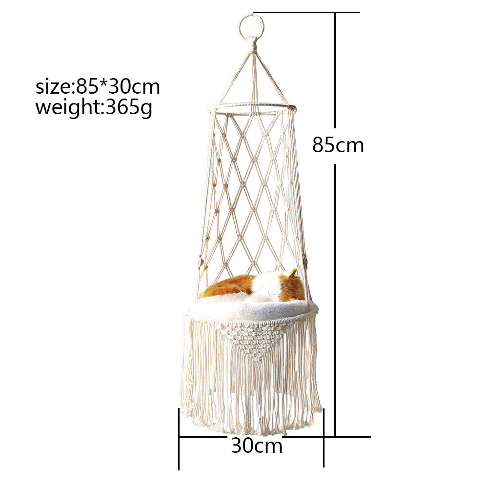 Pet Bed Macrame Cat Hammock Wall Hanging Cat Hammock