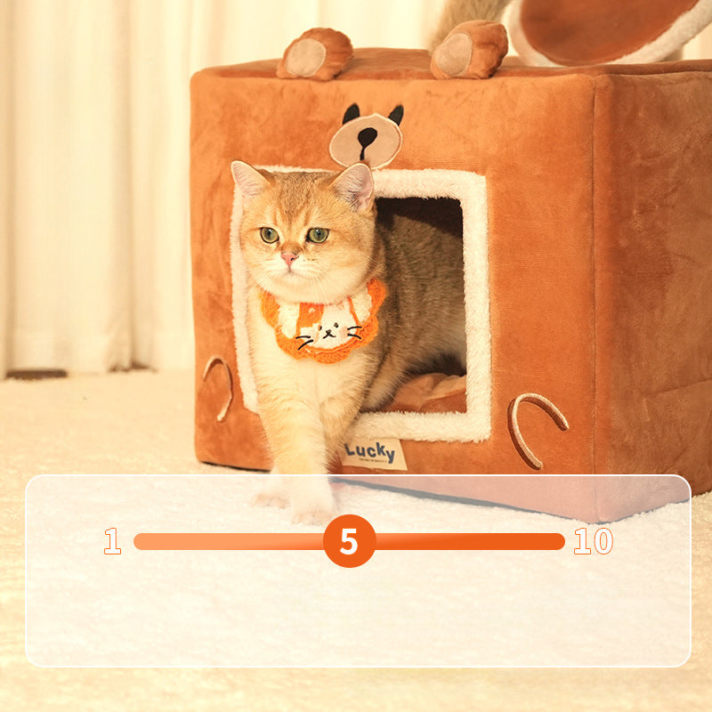 Self Warmimg Cat House Cat Bed Snooze Indoor Kennel Sleeping Washable Removable Pet Tent Cave Bed Pet Shelter For Puppy Dog
