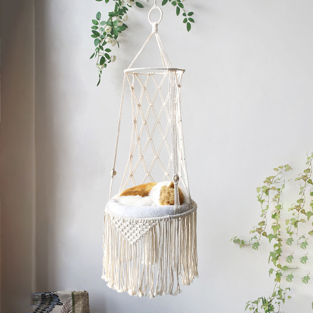 Pet Bed Macrame Cat Hammock Wall Hanging Cat Hammock